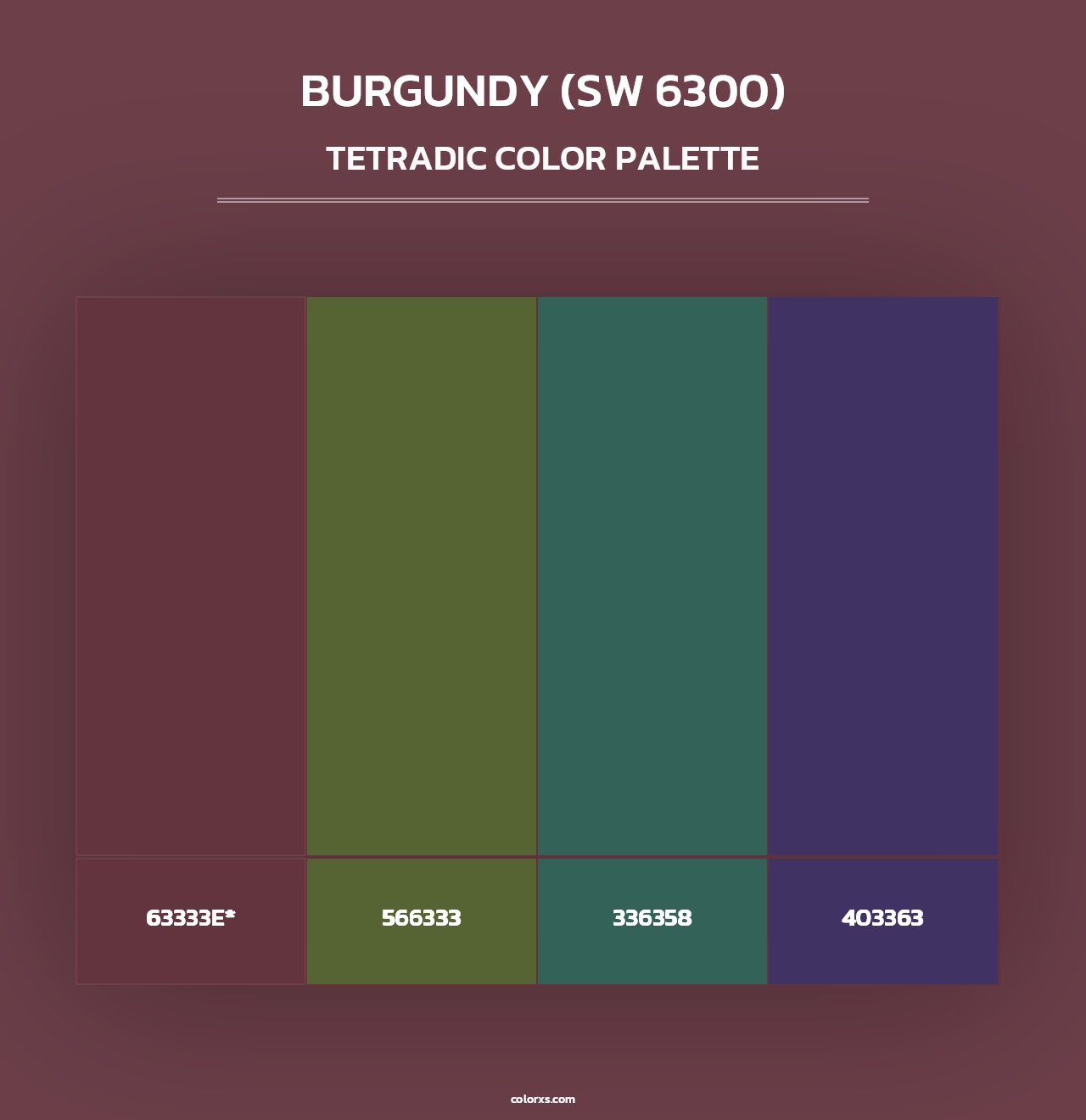 Burgundy (SW 6300) - Tetradic Color Palette