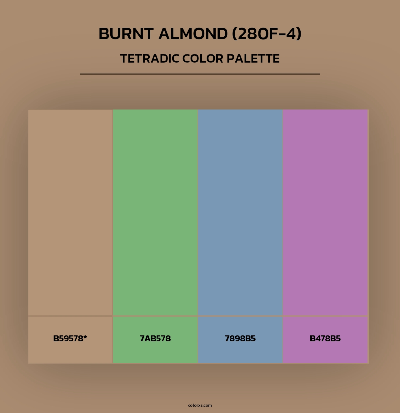 Burnt Almond (280F-4) - Tetradic Color Palette