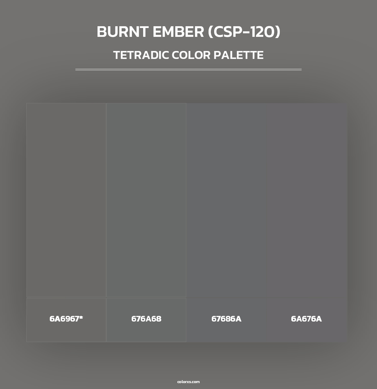 Burnt Ember (CSP-120) - Tetradic Color Palette