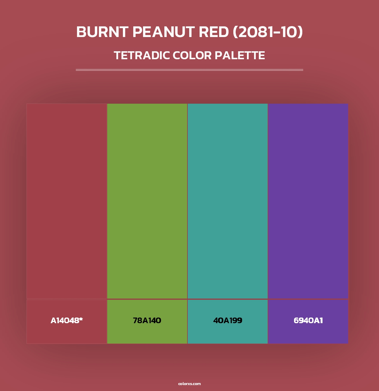 Burnt Peanut Red (2081-10) - Tetradic Color Palette