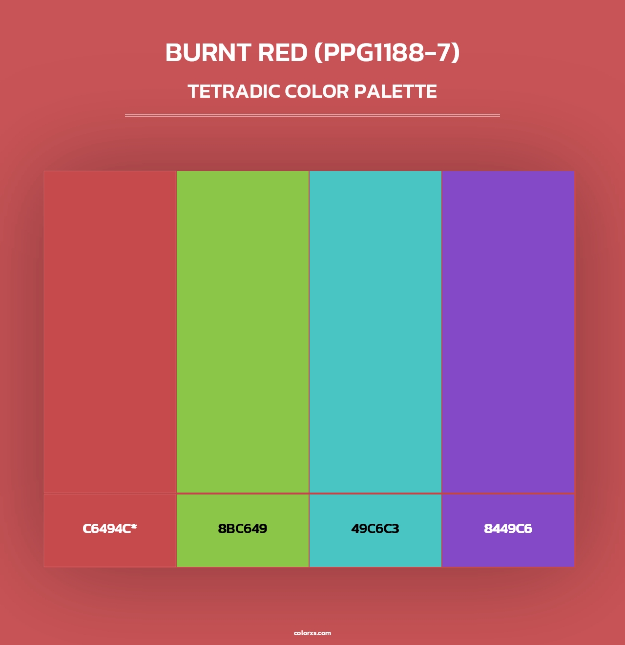 Burnt Red (PPG1188-7) - Tetradic Color Palette