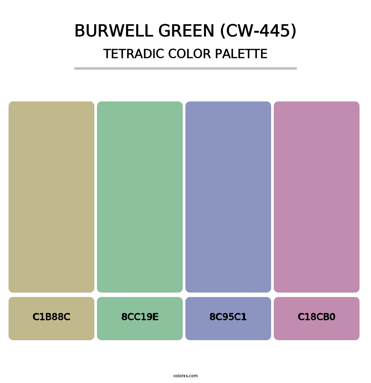 Burwell Green (CW-445) - Tetradic Color Palette