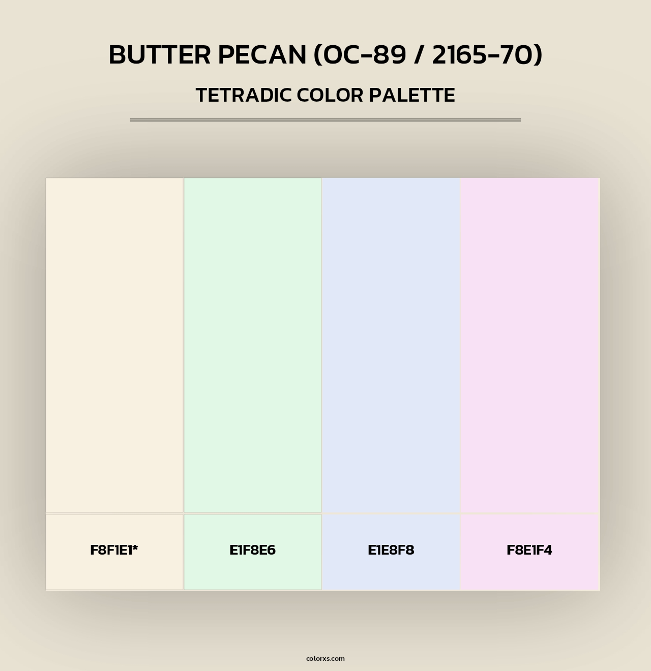 Butter Pecan (OC-89 / 2165-70) - Tetradic Color Palette