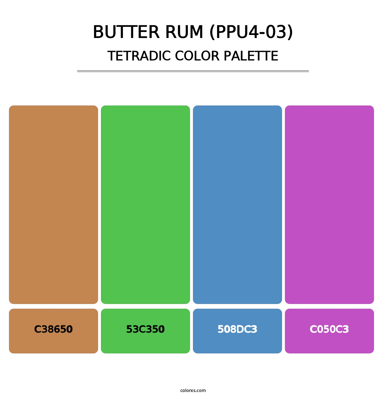 Butter Rum (PPU4-03) - Tetradic Color Palette