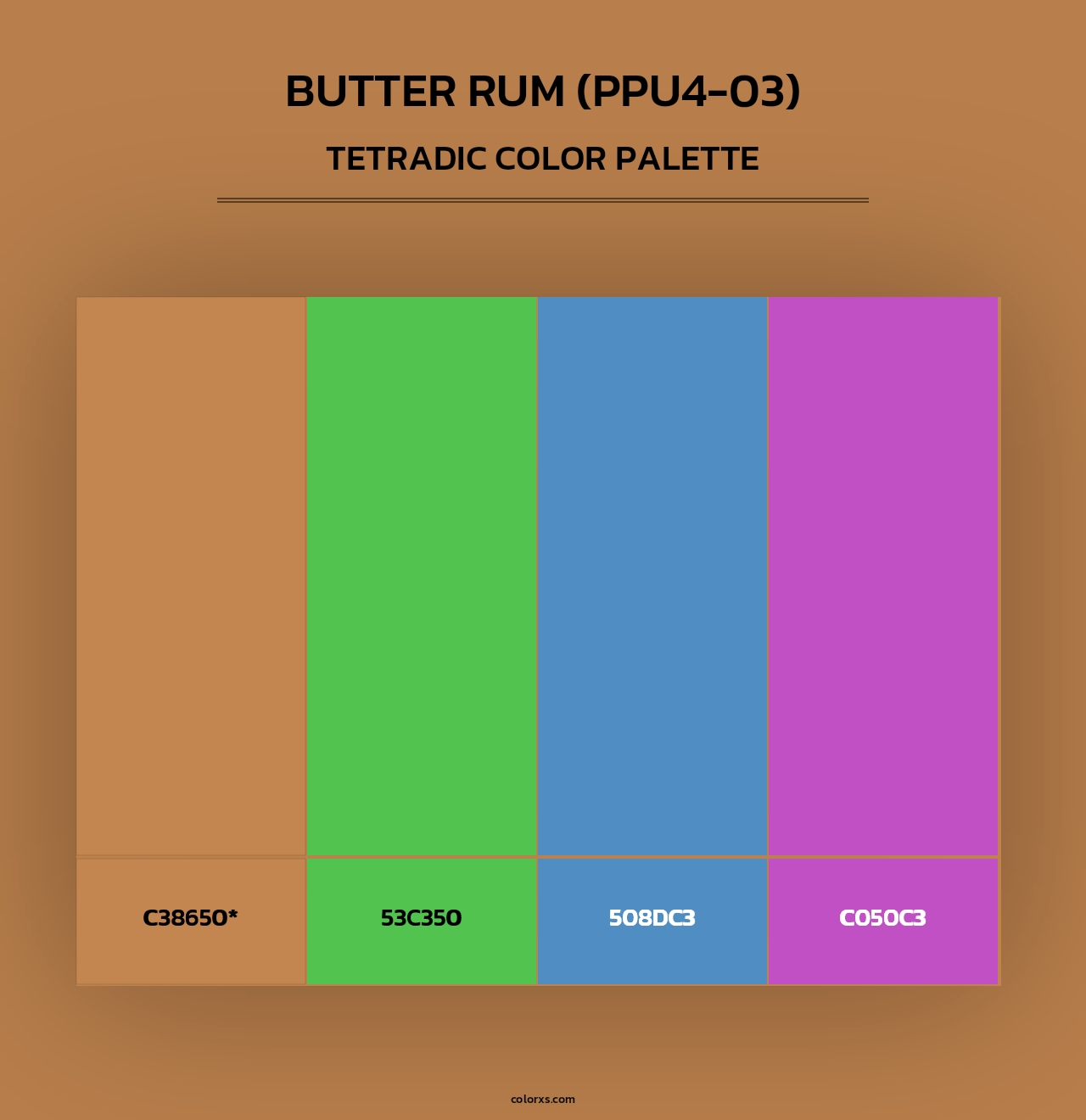 Butter Rum (PPU4-03) - Tetradic Color Palette