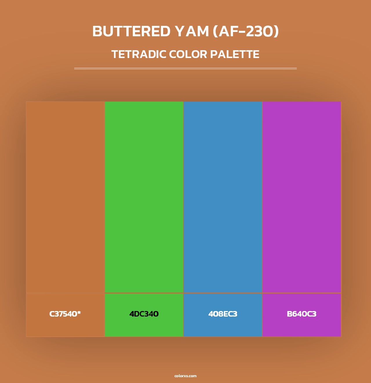Buttered Yam (AF-230) - Tetradic Color Palette