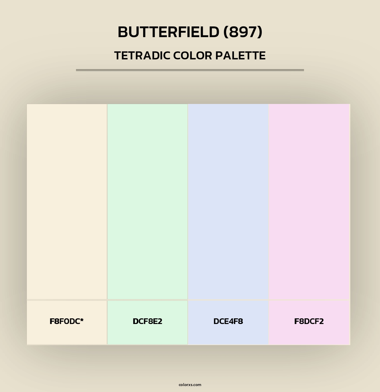 Butterfield (897) - Tetradic Color Palette