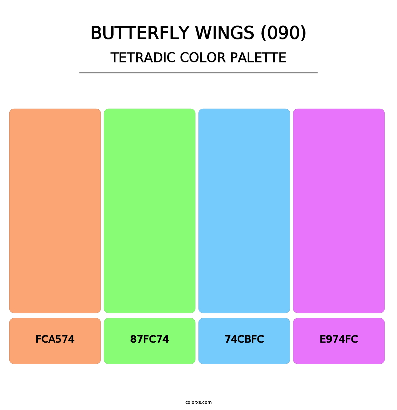 Butterfly Wings (090) - Tetradic Color Palette
