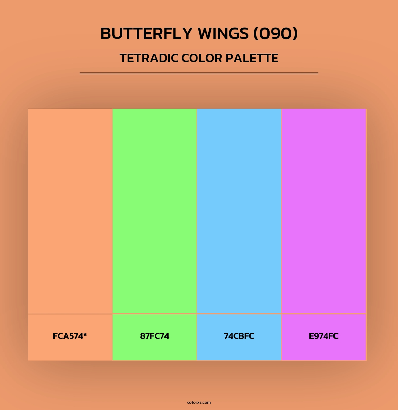 Butterfly Wings (090) - Tetradic Color Palette