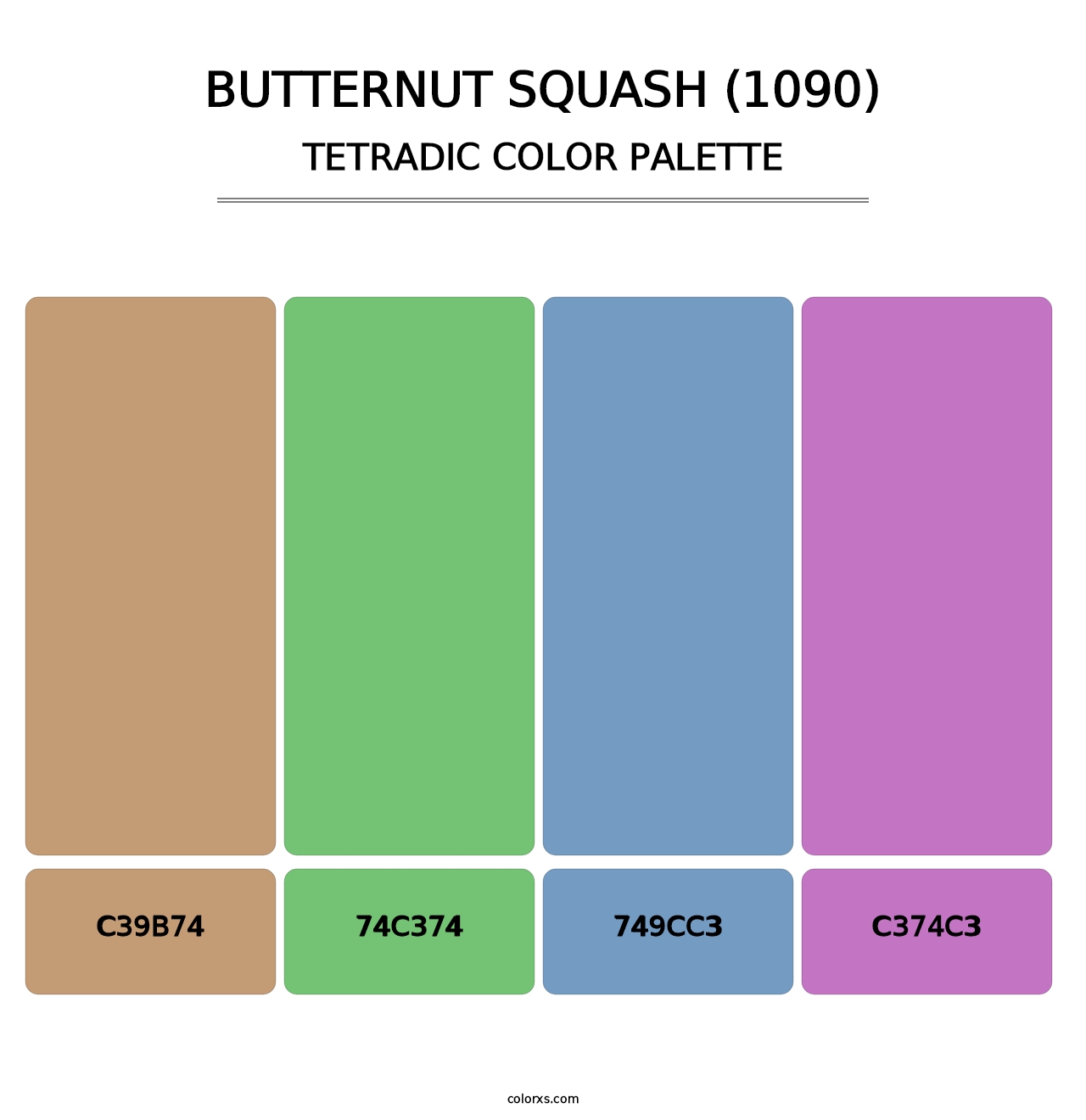 Butternut Squash (1090) - Tetradic Color Palette