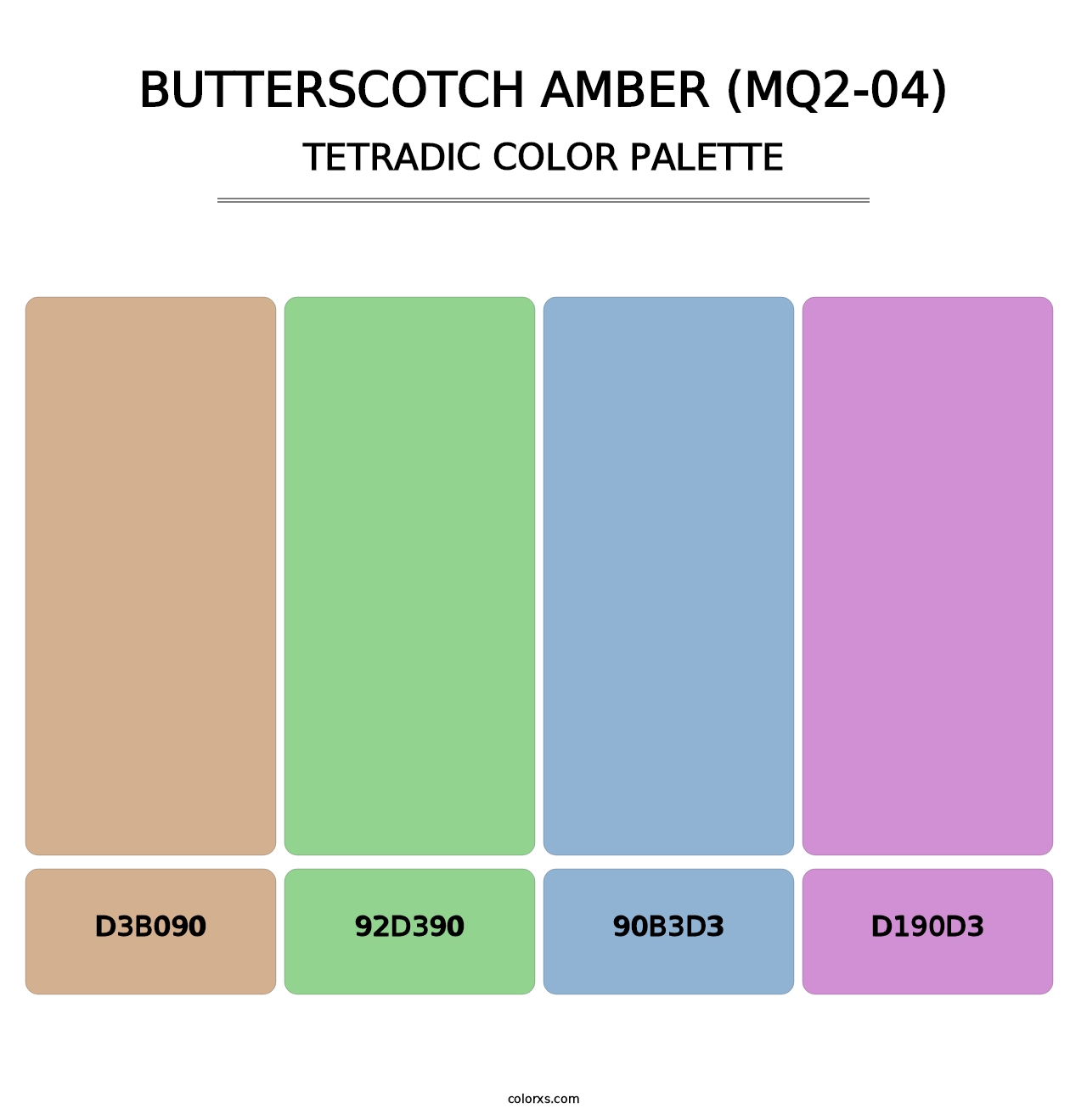Butterscotch Amber (MQ2-04) - Tetradic Color Palette