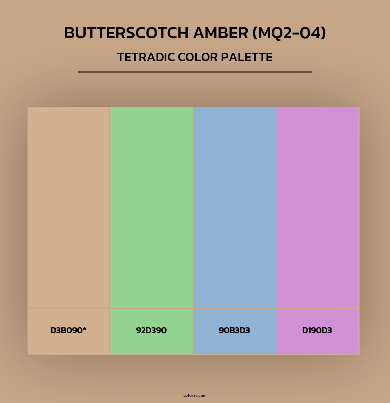 Butterscotch Amber (MQ2-04) - Tetradic Color Palette