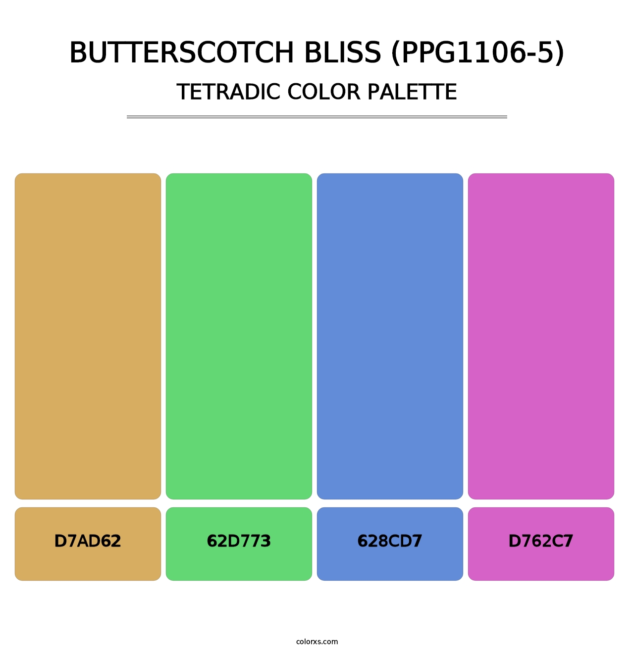 Butterscotch Bliss (PPG1106-5) - Tetradic Color Palette