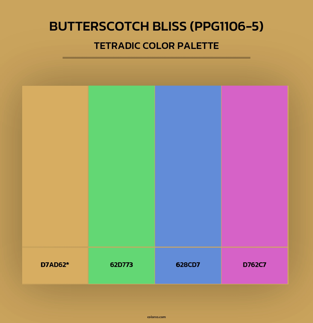 Butterscotch Bliss (PPG1106-5) - Tetradic Color Palette