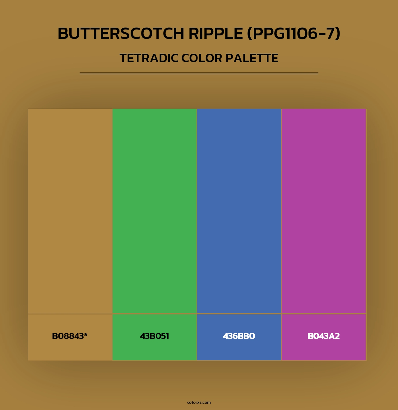 Butterscotch Ripple (PPG1106-7) - Tetradic Color Palette
