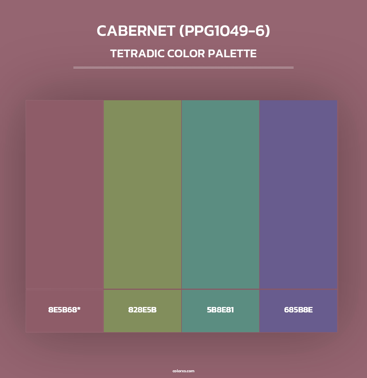 Cabernet (PPG1049-6) - Tetradic Color Palette