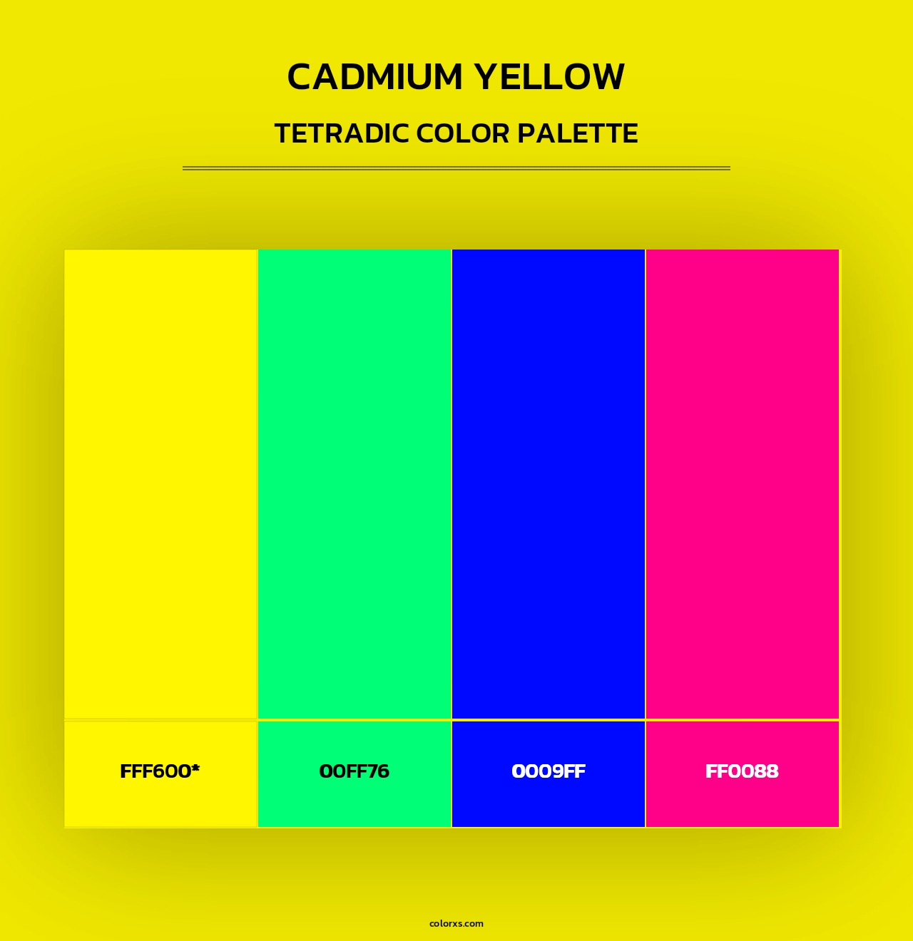 Cadmium Yellow - Tetradic Color Palette