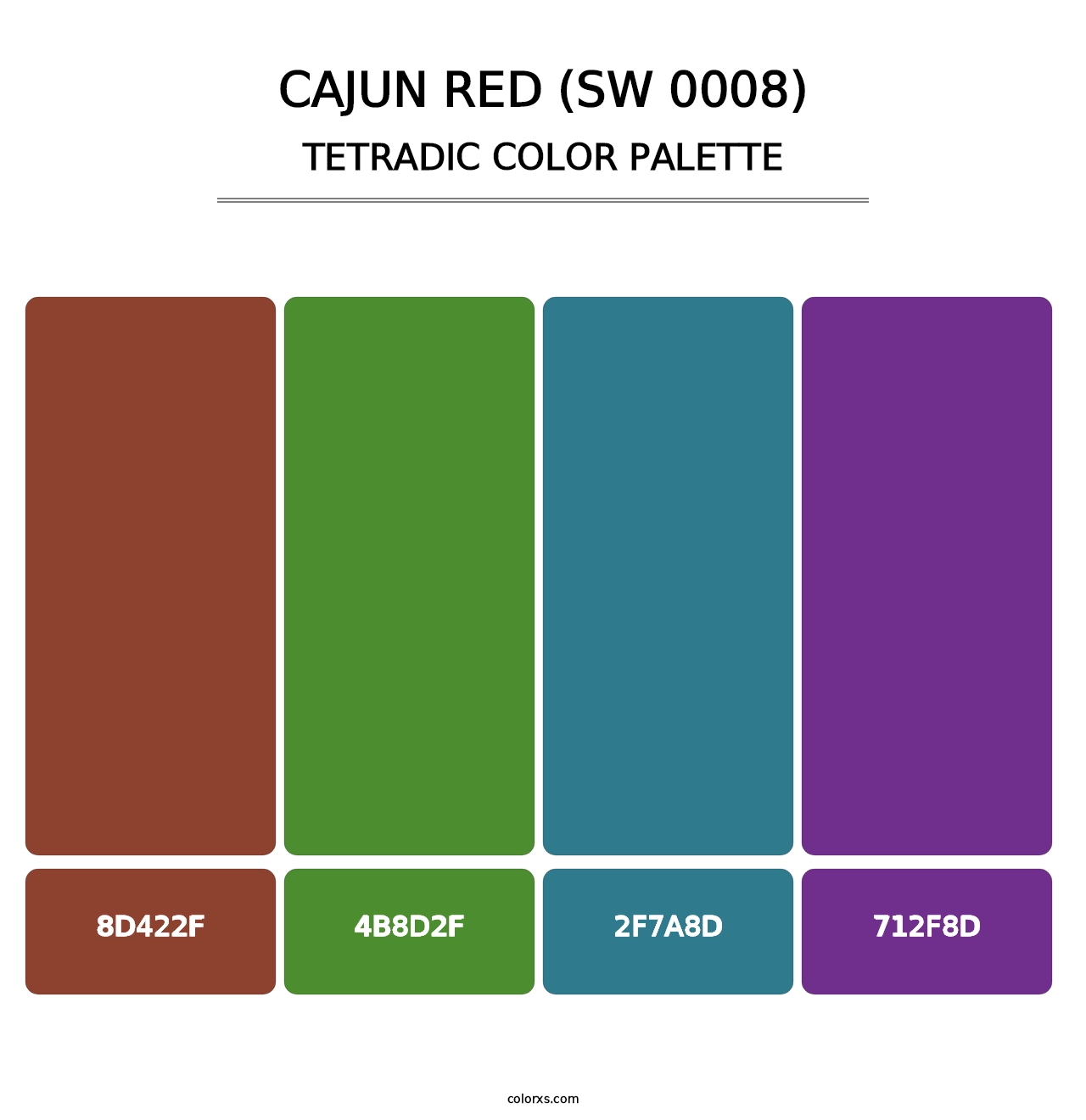 Cajun Red (SW 0008) - Tetradic Color Palette