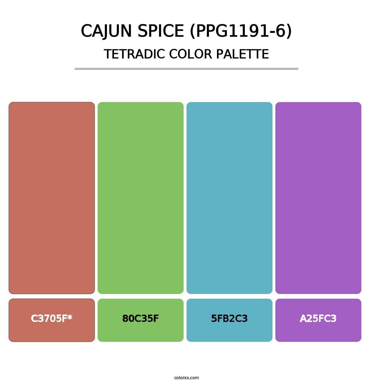 Cajun Spice (PPG1191-6) - Tetradic Color Palette