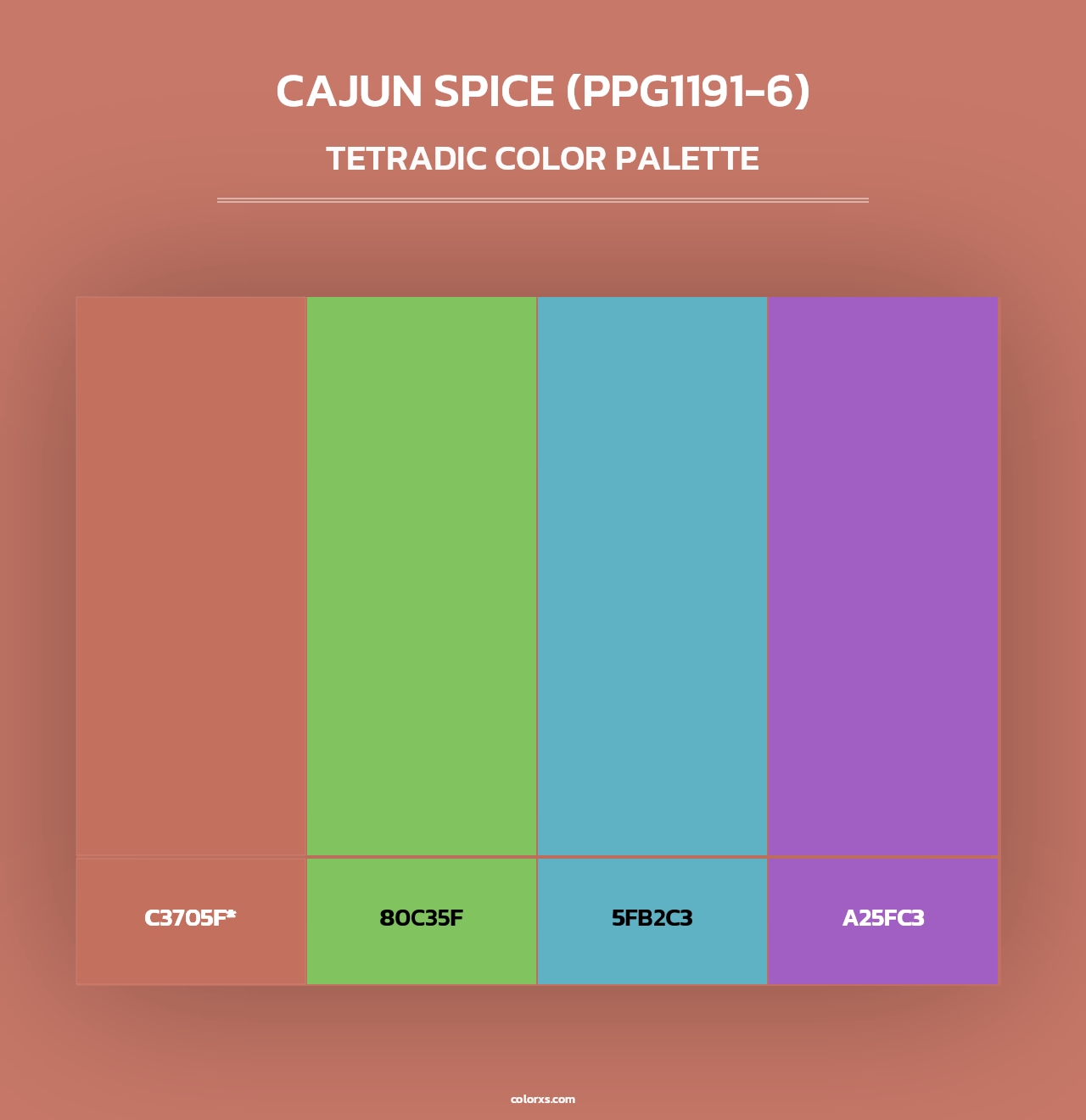 Cajun Spice (PPG1191-6) - Tetradic Color Palette