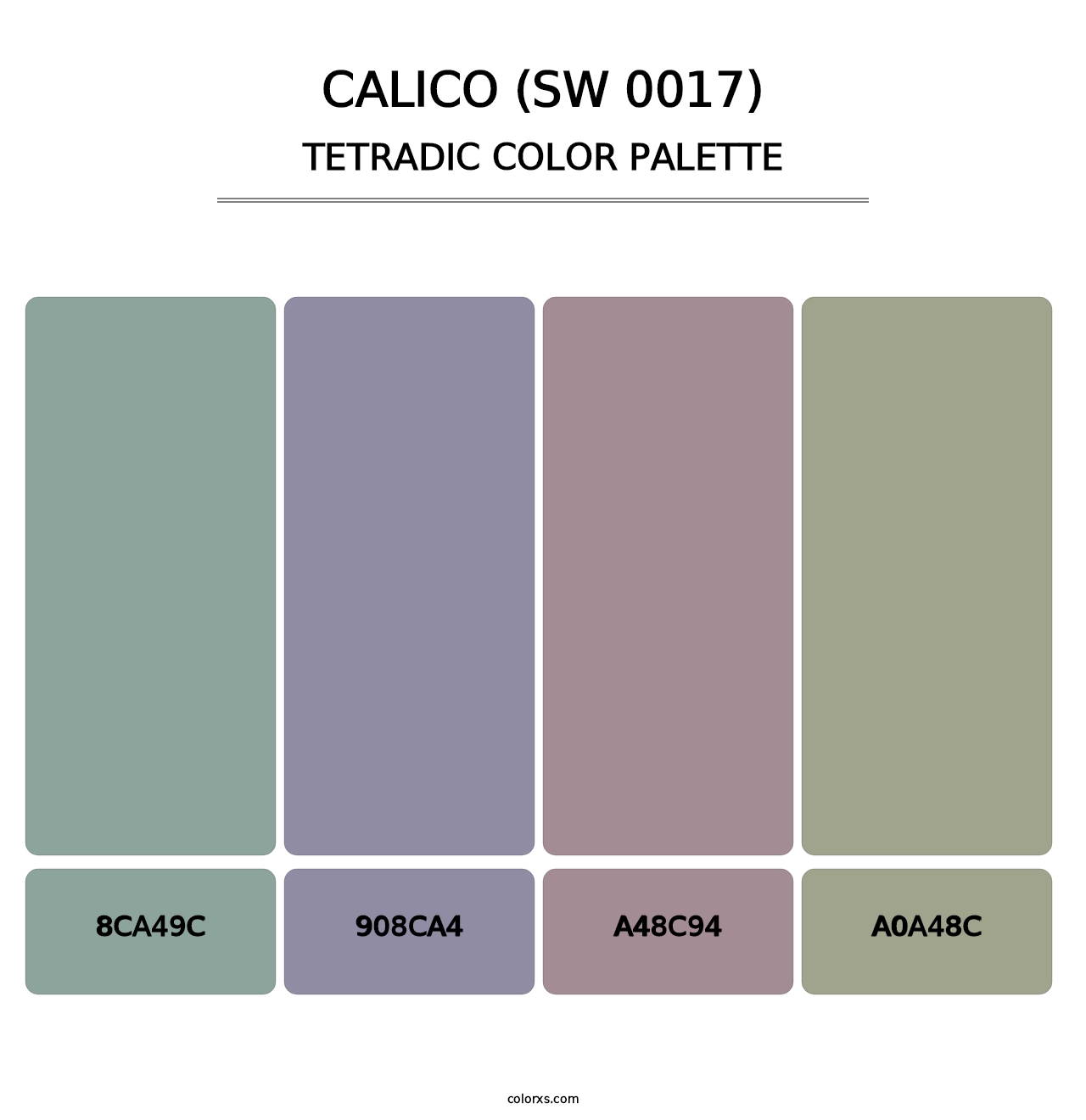 Calico (SW 0017) - Tetradic Color Palette