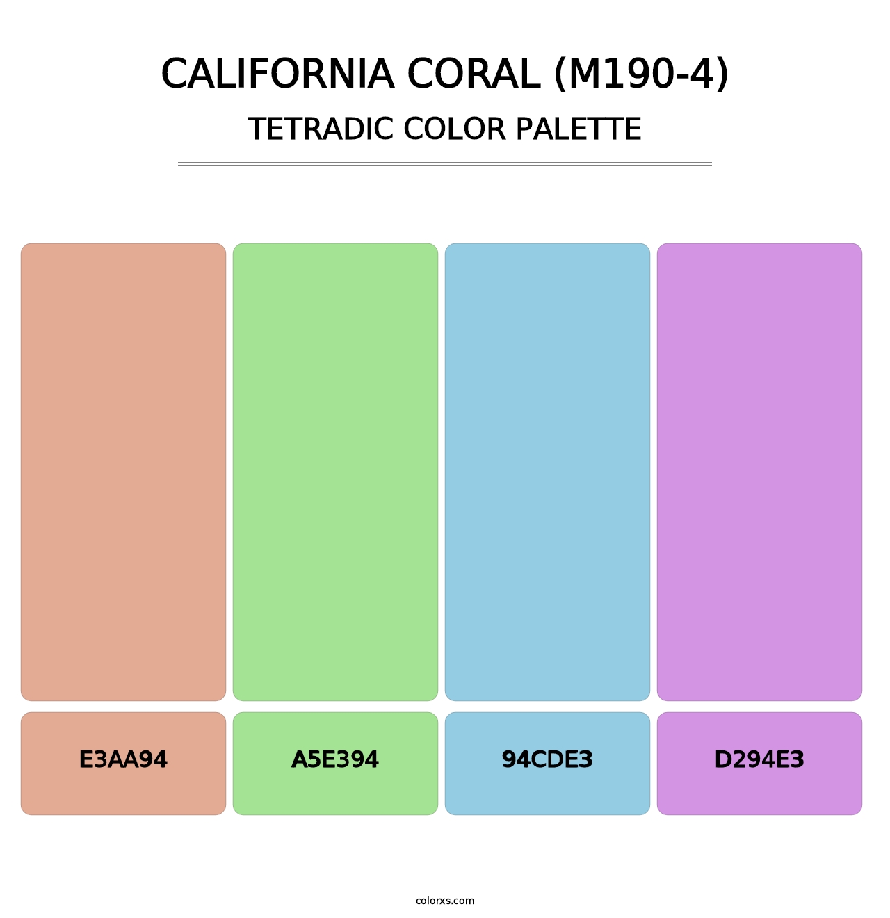 California Coral (M190-4) - Tetradic Color Palette