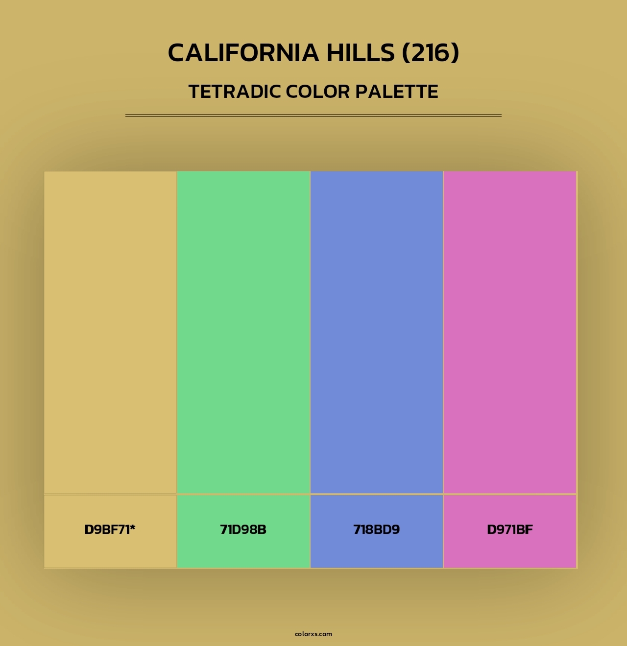 California Hills (216) - Tetradic Color Palette