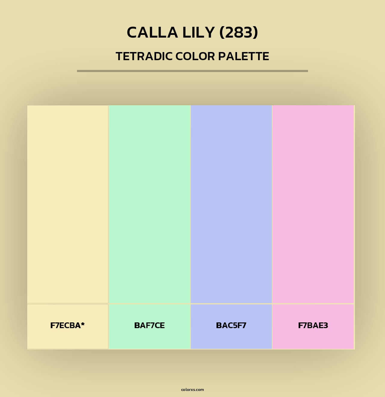 Calla Lily (283) - Tetradic Color Palette