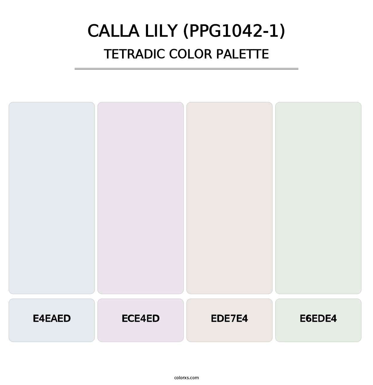 Calla Lily (PPG1042-1) - Tetradic Color Palette