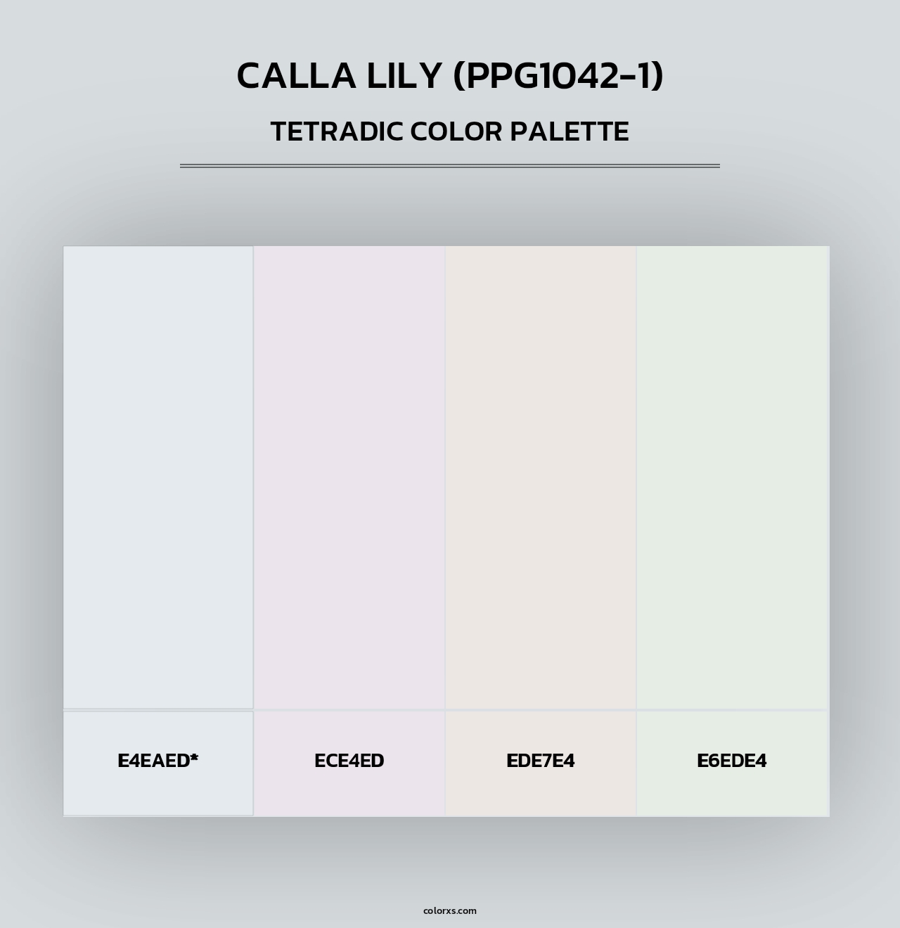 Calla Lily (PPG1042-1) - Tetradic Color Palette