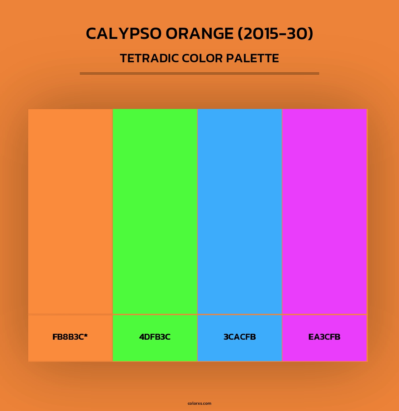 Calypso Orange (2015-30) - Tetradic Color Palette