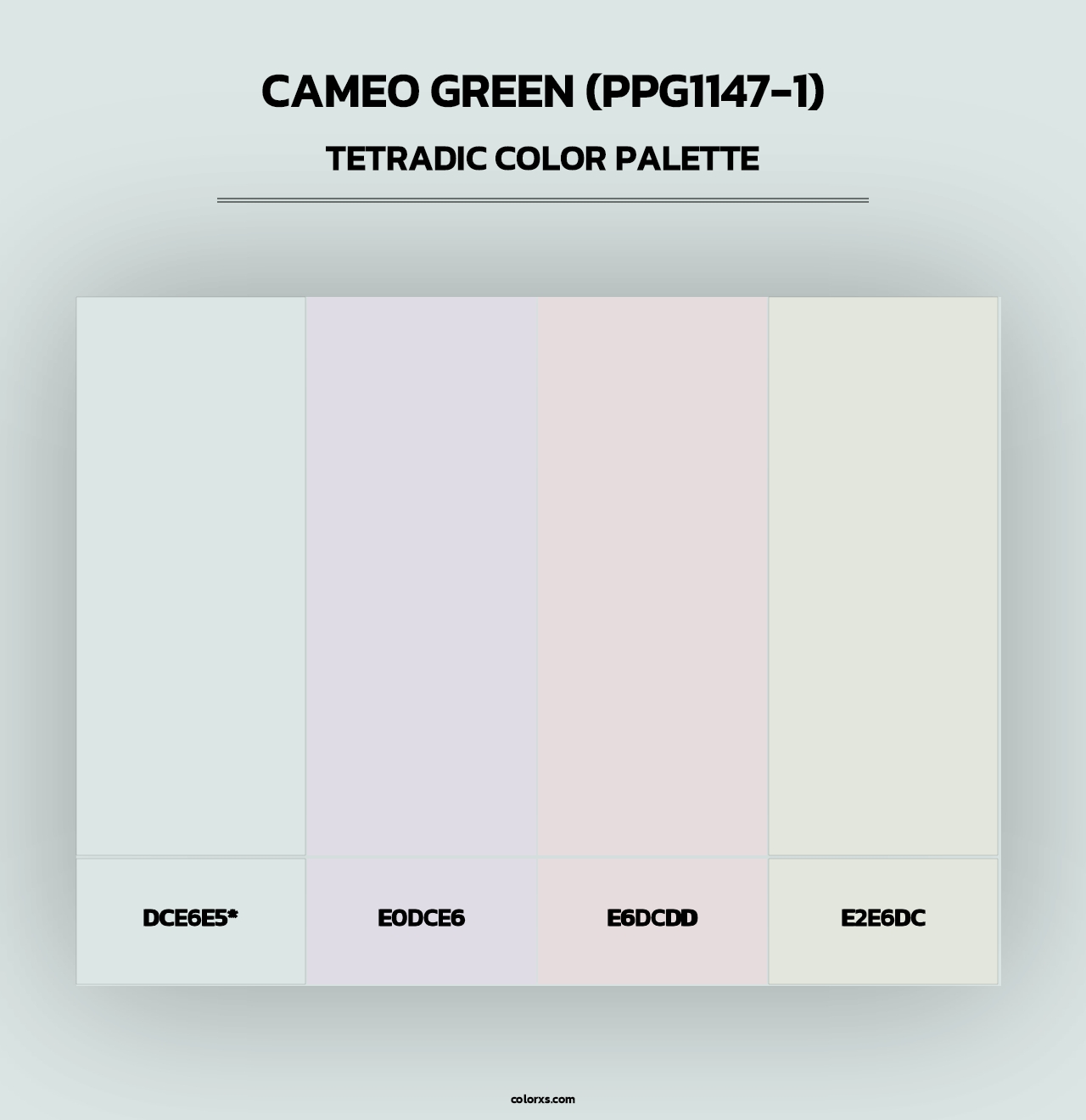 Cameo Green (PPG1147-1) - Tetradic Color Palette