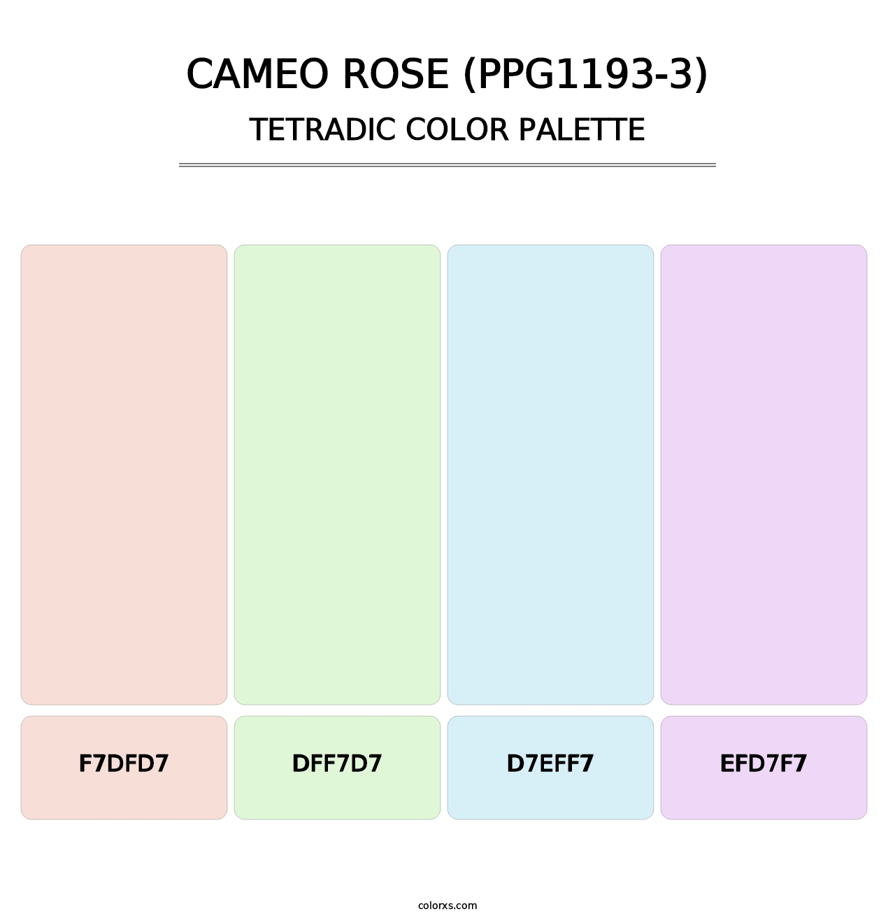 Cameo Rose (PPG1193-3) - Tetradic Color Palette