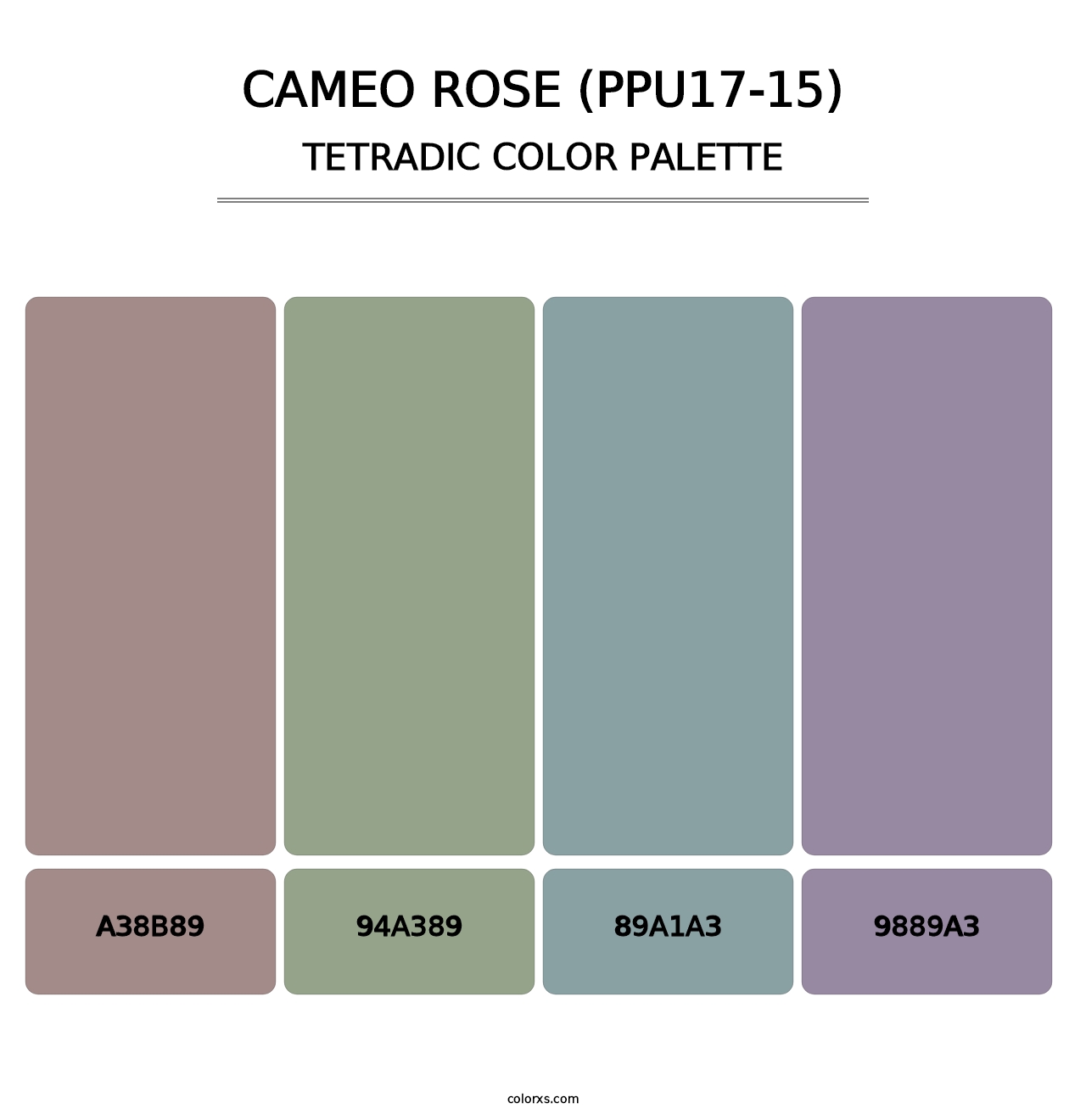Cameo Rose (PPU17-15) - Tetradic Color Palette