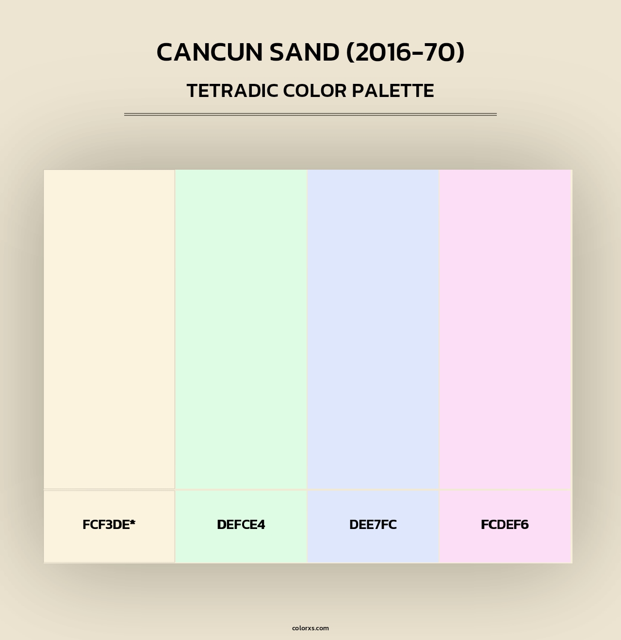 Cancun Sand (2016-70) - Tetradic Color Palette