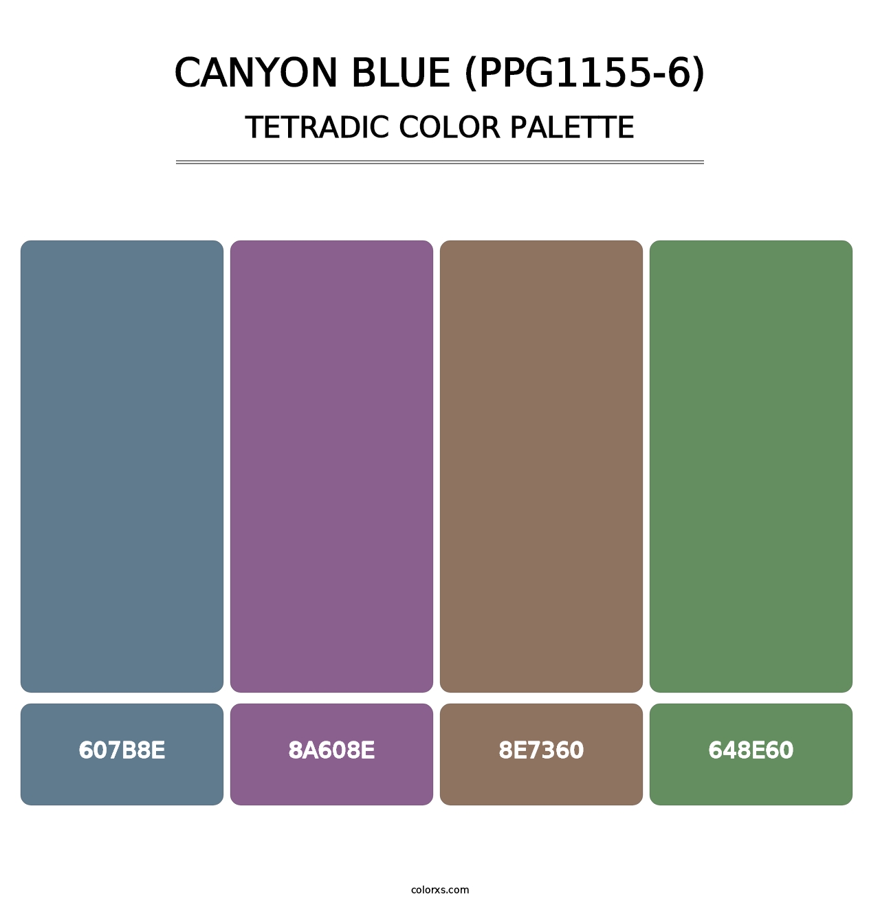 Canyon Blue (PPG1155-6) - Tetradic Color Palette