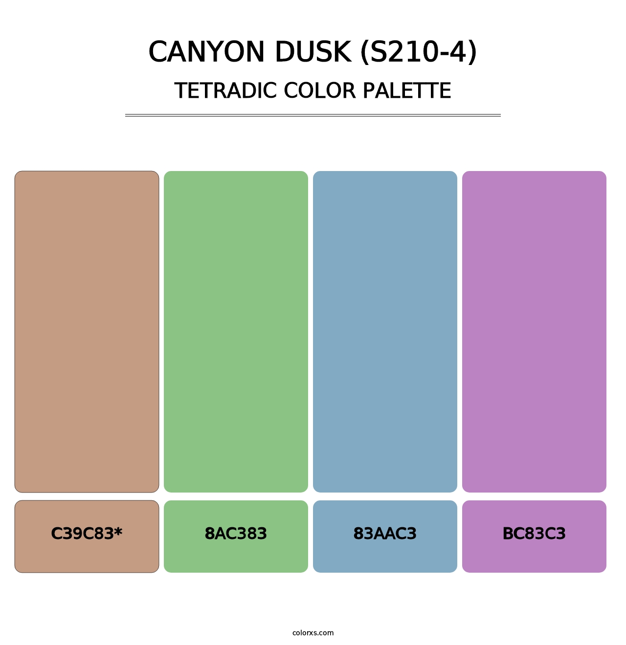 Canyon Dusk (S210-4) - Tetradic Color Palette
