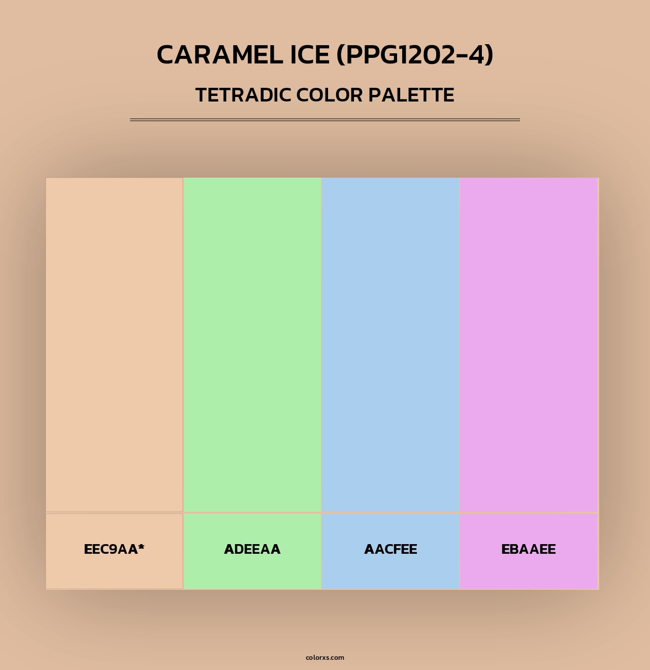 Caramel Ice (PPG1202-4) - Tetradic Color Palette