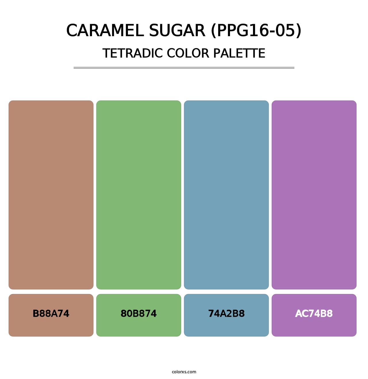 Caramel Sugar (PPG16-05) - Tetradic Color Palette