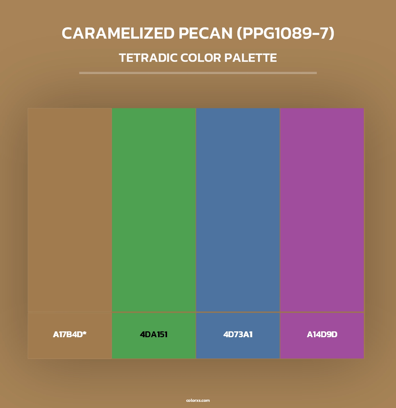 Caramelized Pecan (PPG1089-7) - Tetradic Color Palette