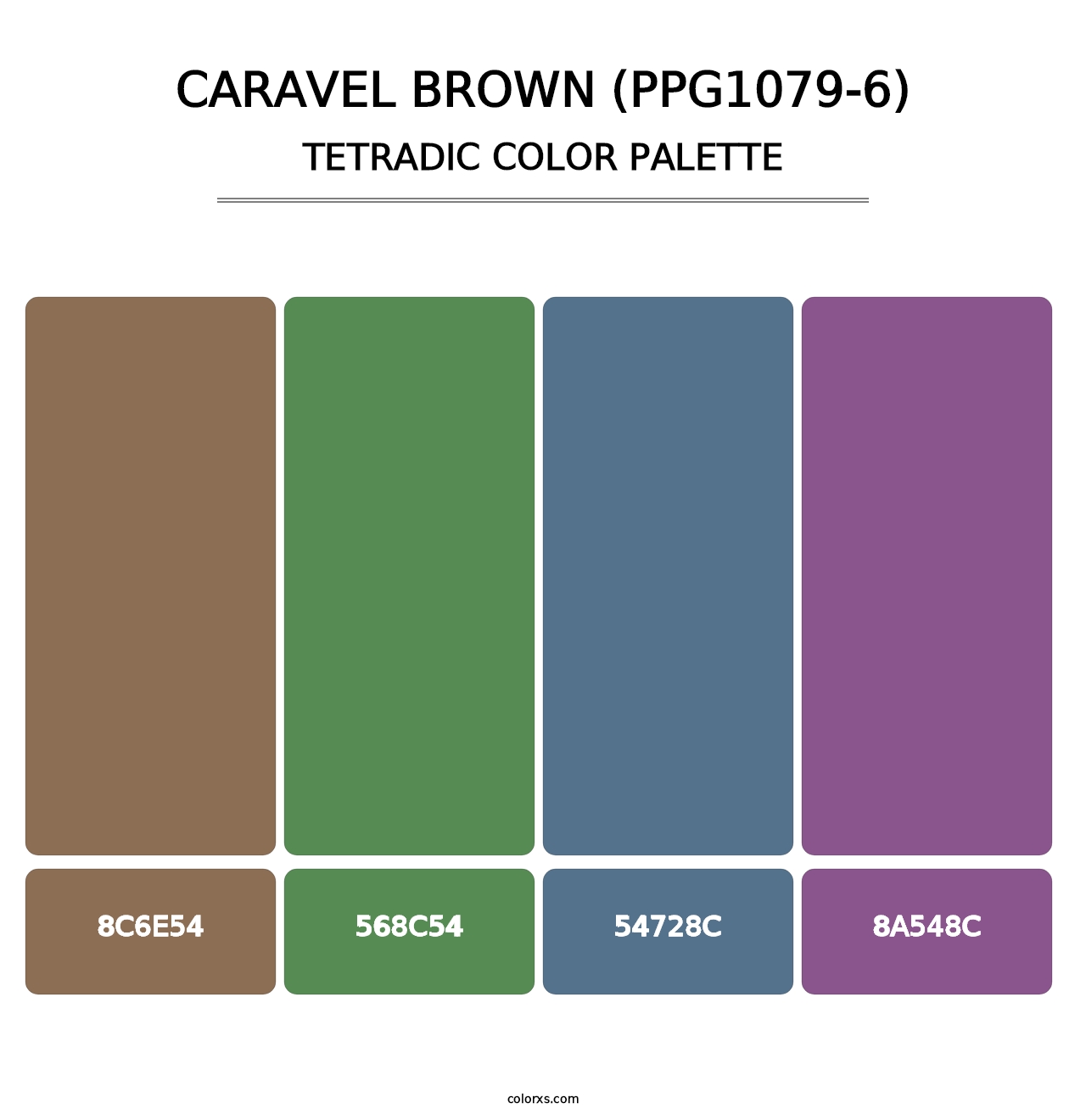 Caravel Brown (PPG1079-6) - Tetradic Color Palette