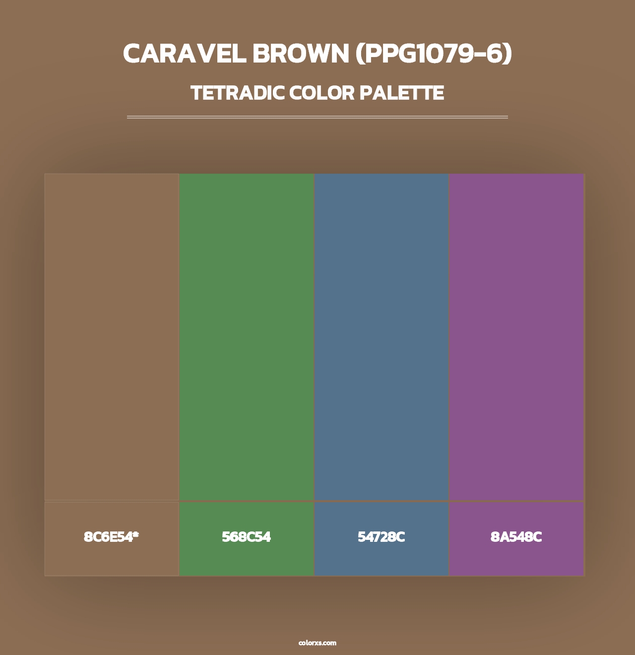 Caravel Brown (PPG1079-6) - Tetradic Color Palette