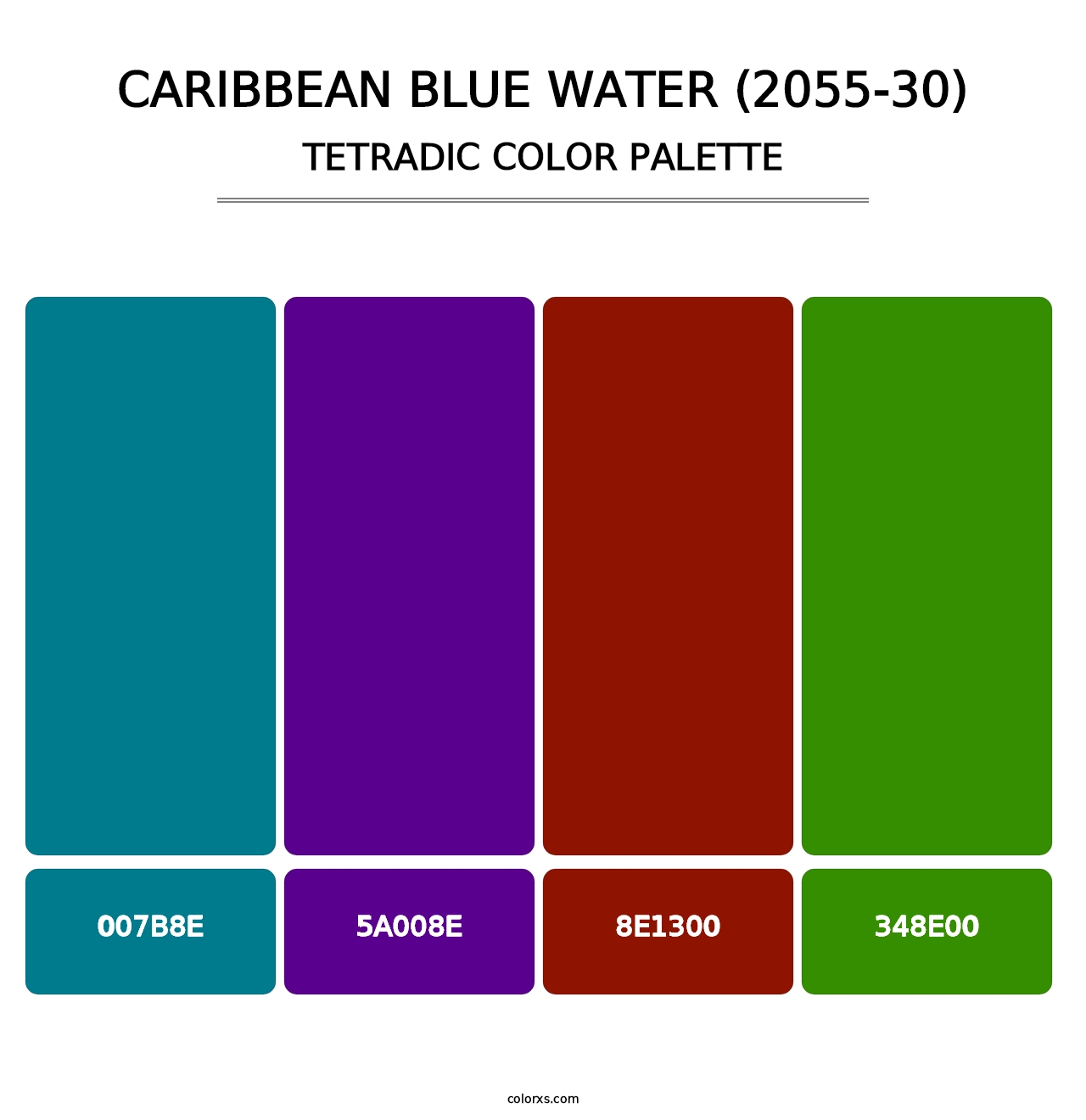 Caribbean Blue Water (2055-30) - Tetradic Color Palette