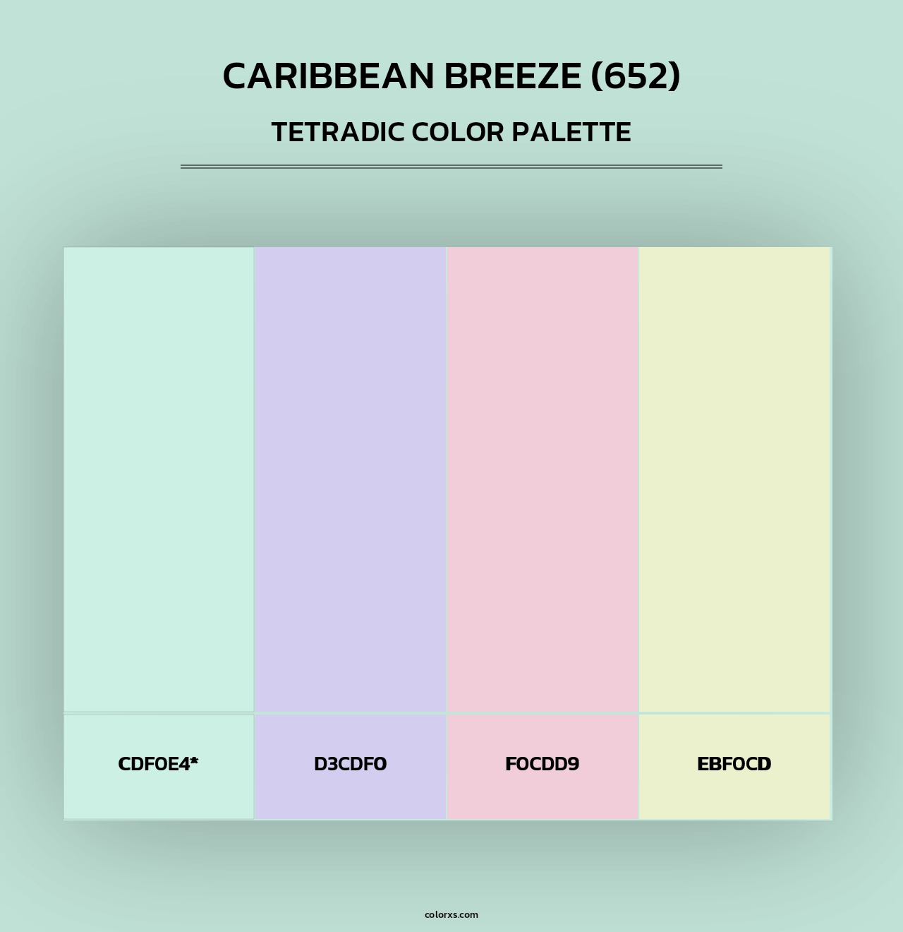 Caribbean Breeze (652) - Tetradic Color Palette