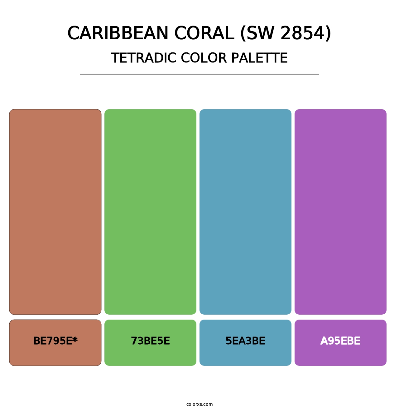 Caribbean Coral (SW 2854) - Tetradic Color Palette