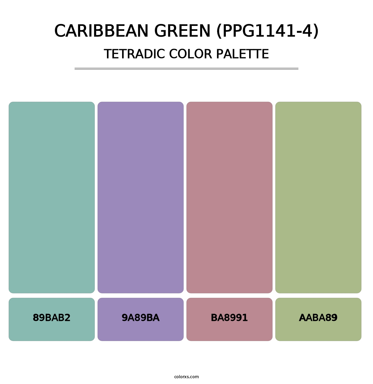 Caribbean Green (PPG1141-4) - Tetradic Color Palette