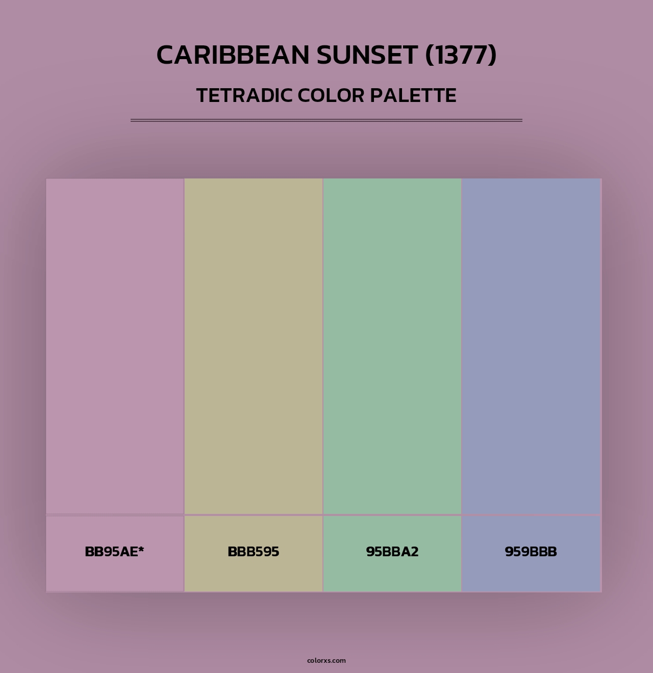 Caribbean Sunset (1377) - Tetradic Color Palette