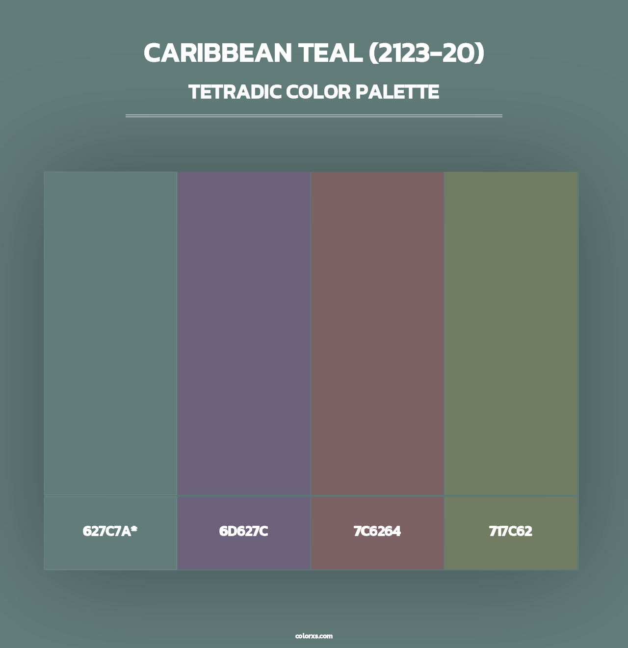 Caribbean Teal (2123-20) - Tetradic Color Palette