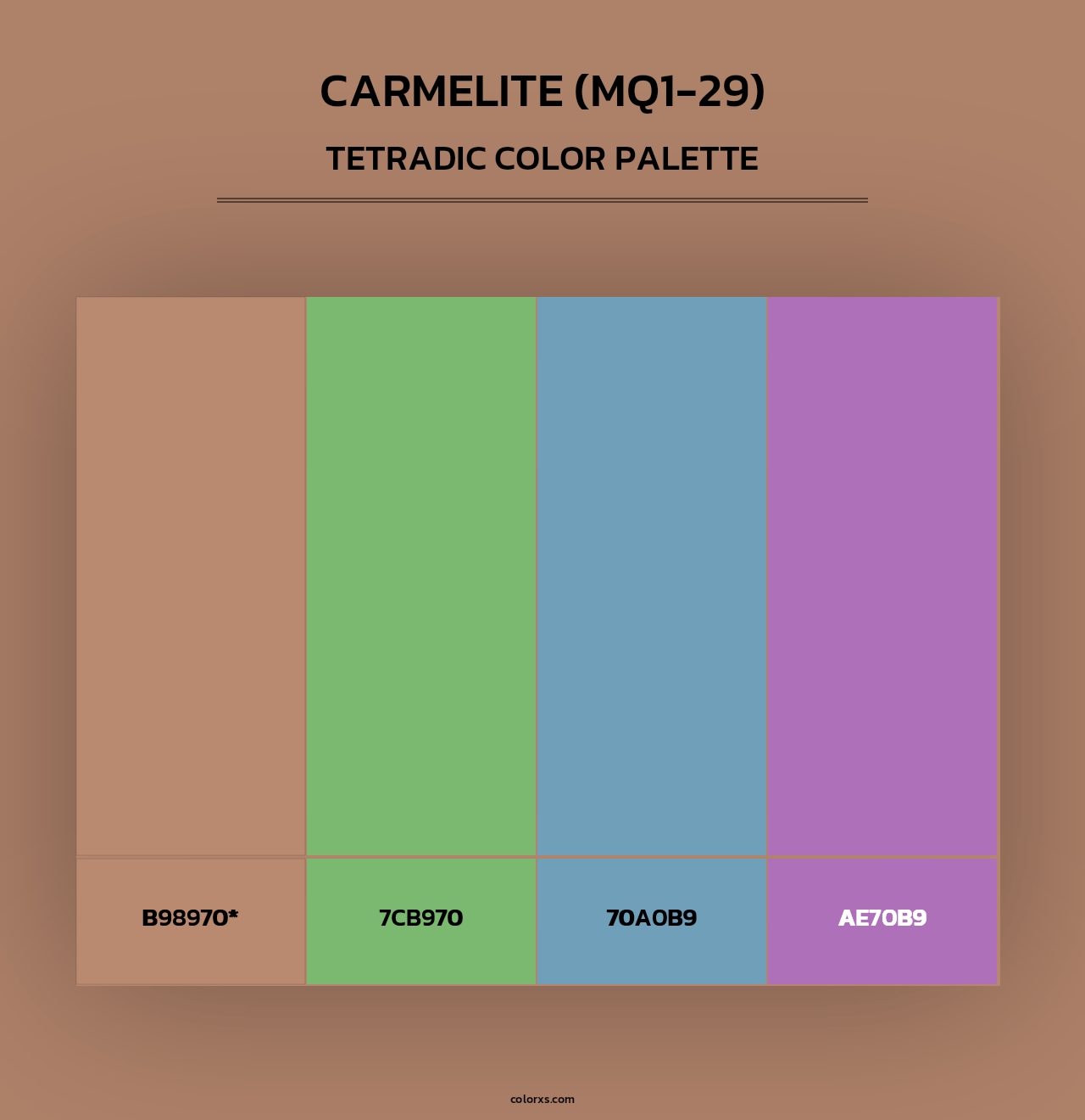 Carmelite (MQ1-29) - Tetradic Color Palette