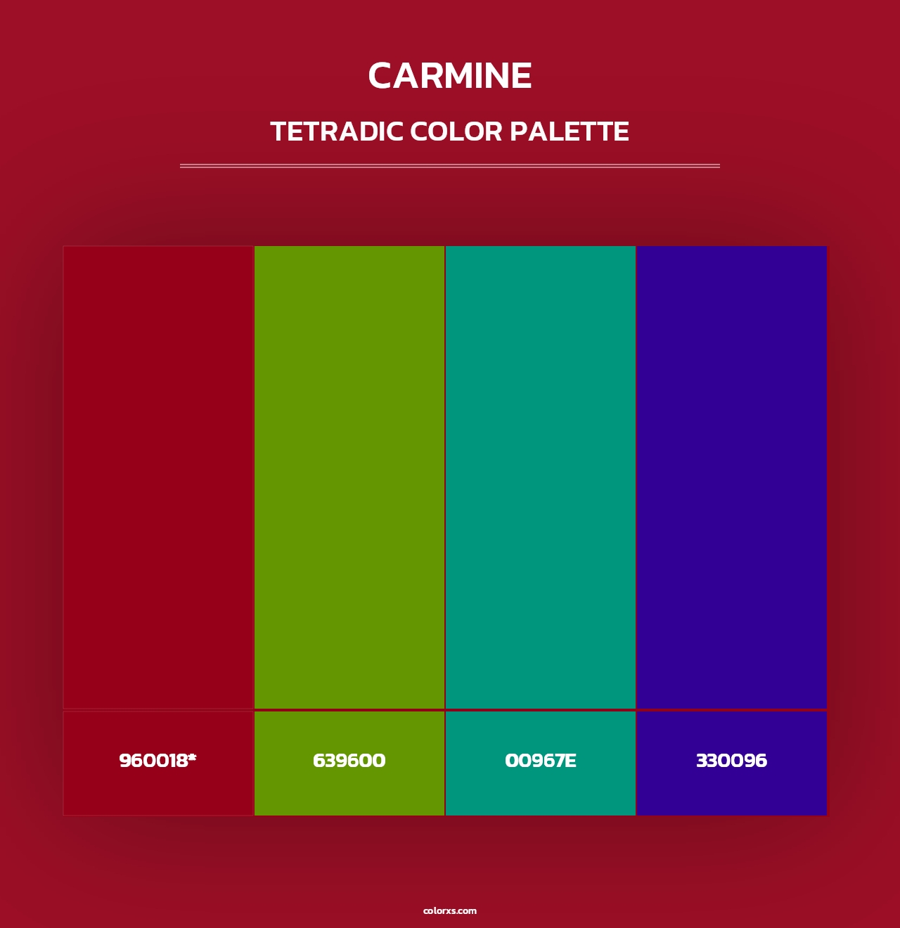 Carmine - Tetradic Color Palette